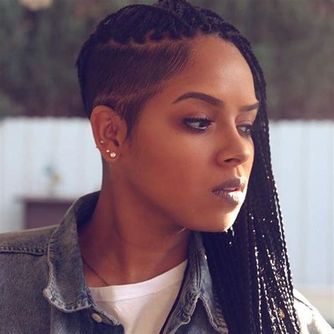 box braids with shaved back